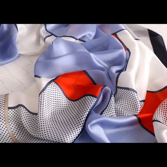 SILK SCARF LUXURY STYLE STOLES WOMEN HEADBAND - Picture 4 of 8